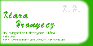 klara hronyecz business card