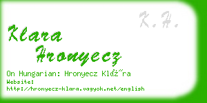 klara hronyecz business card